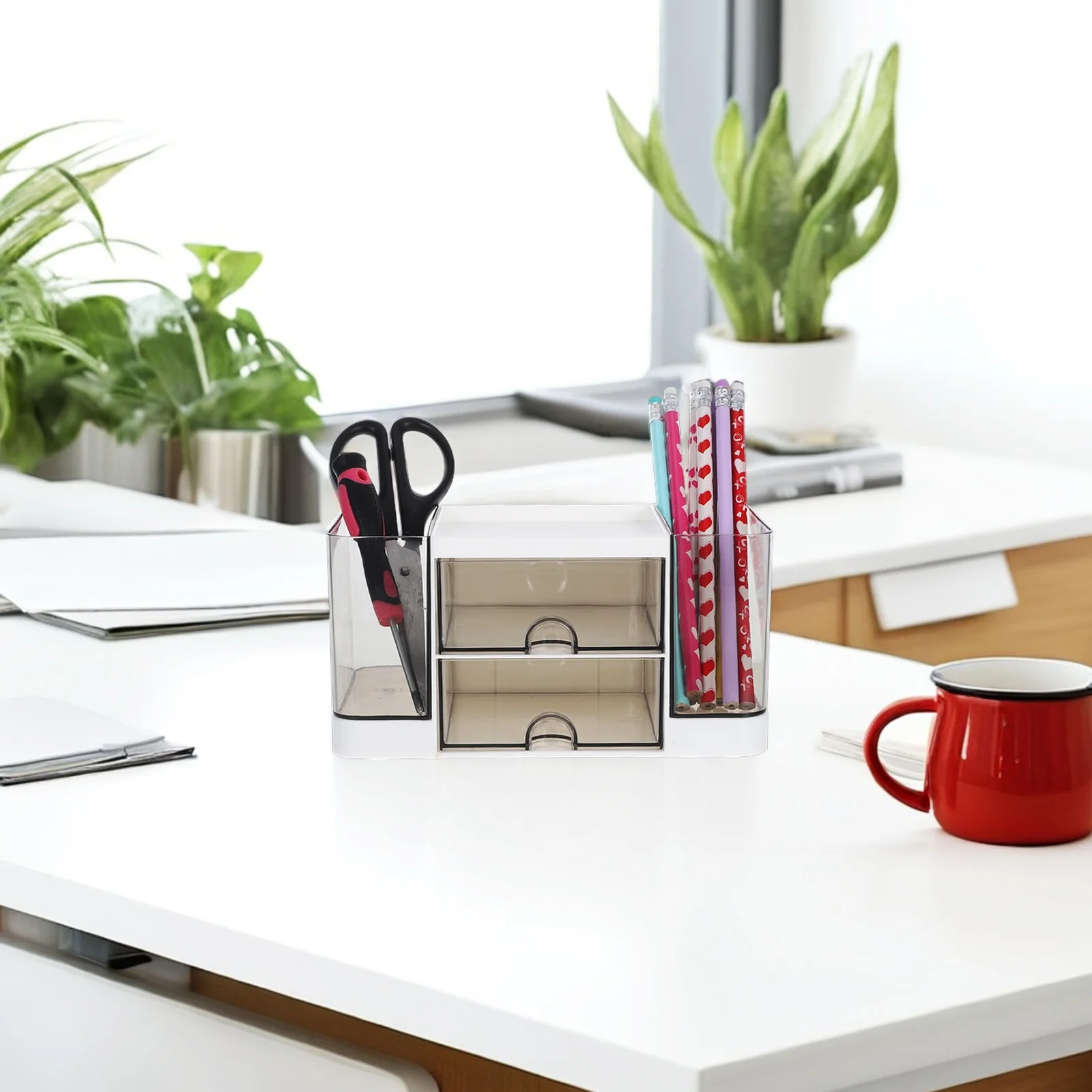 Mini Desk Organizer Drawers Makeup Compartment Pen Holder Office Desktop Storage Box Stationery Storage Holder
Mini Desk Organizer Drawers Makeup Compartment Pen Holder Office Desktop Storage Box Stationery Storage Holder