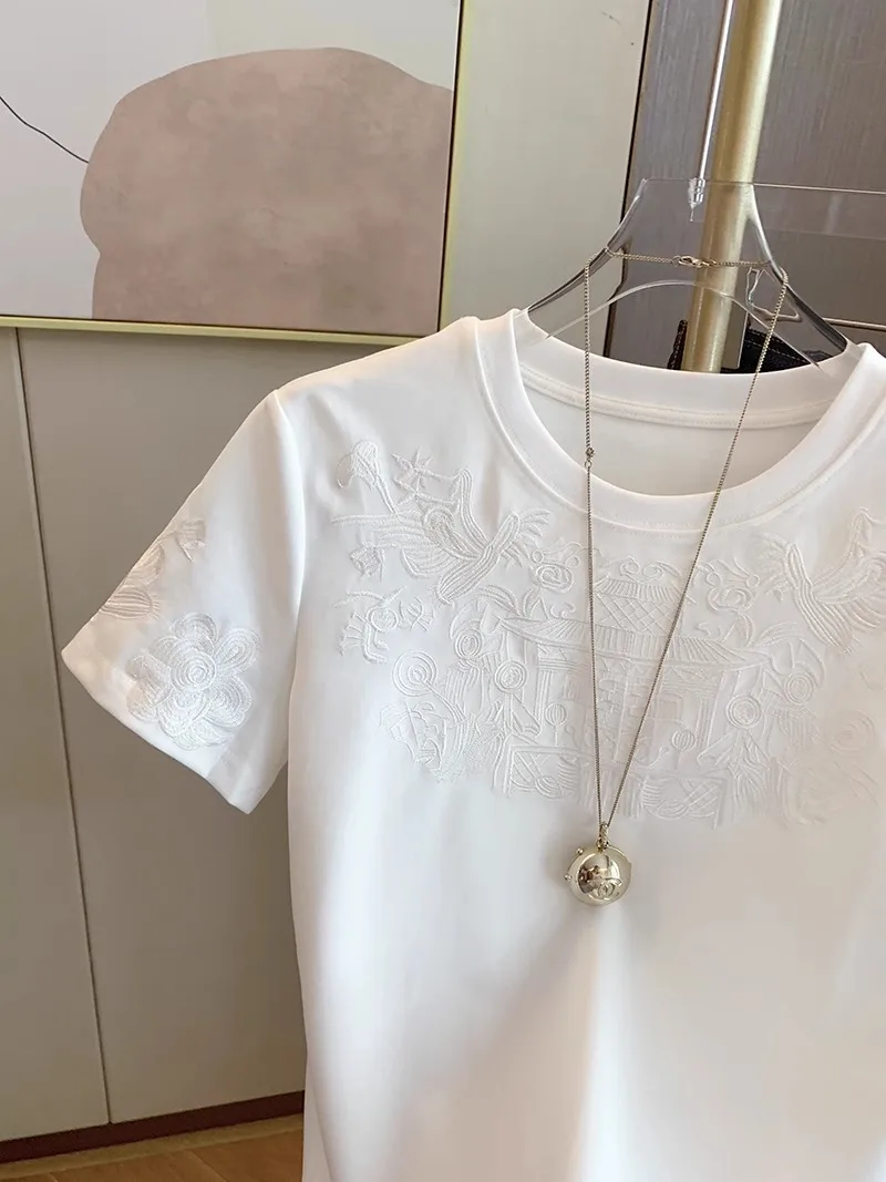 Modern Versatile White round Ne ort Sve T-irt Men Women Lightweight Loose Comfortable Summer Casual Creativi Patte...
Modern Versatile White round Ne ort Sve T-irt Men Women Lightweight Loose Comfortable Summer Casual Creativi Patte...