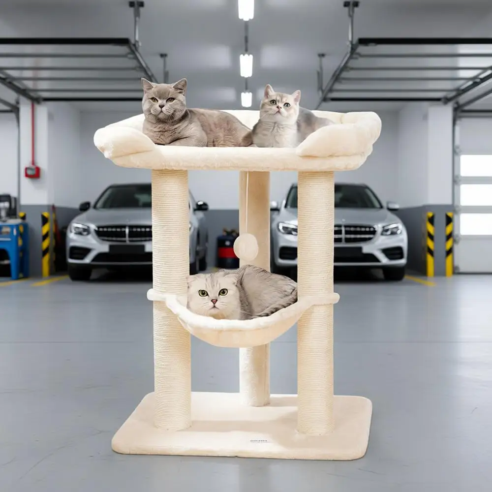28 Large Cat Tree Tower, Indoor Cat Scratch Post with Large Bed, Sisal Scratcher, Sot Perch & Hammock, Stable Cat Stand, Removab
28 Large Cat Tree Tower, Indoor Cat Scratch Post with Large Bed, Sisal Scratcher, Sot Perch & Hammock, Stable Cat Stand, Removab