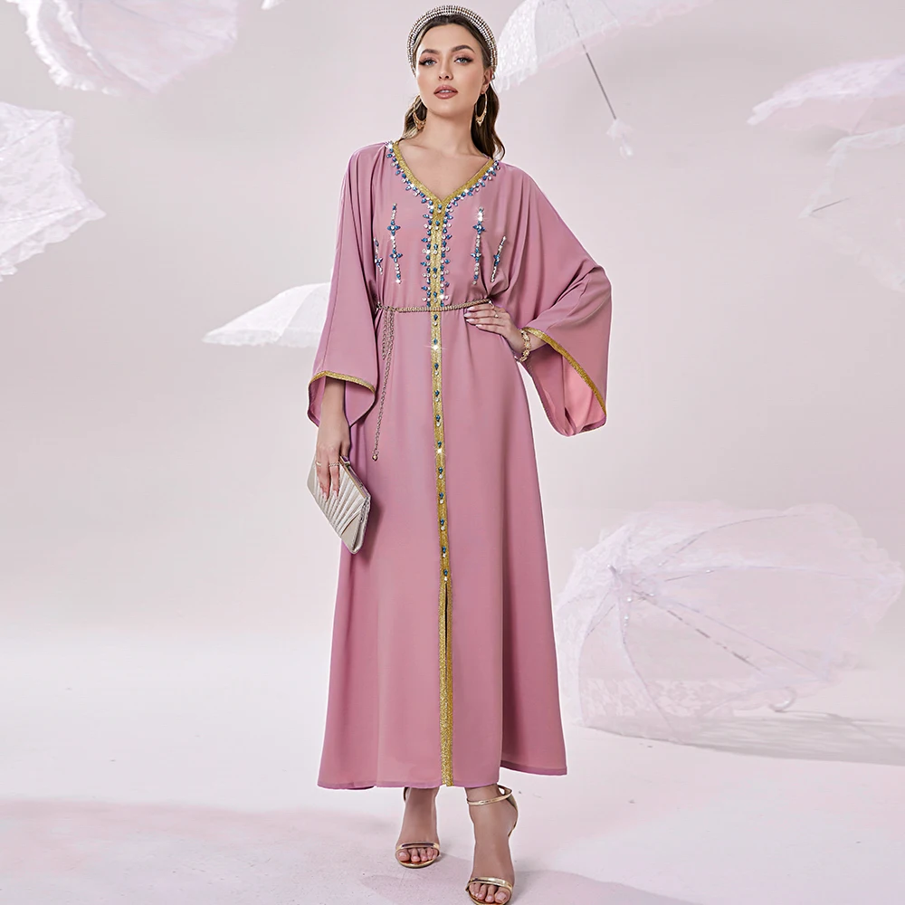 Abaya Muslim Women Dress, Long Sleeve, V-Neck, Islamic Clothing, Dubai Cardigan, Plain, Casual, Elegant, Fashion, BA7061
Abaya Muslim Women Dress, Long Sleeve, V-Neck, Islamic Clothing, Dubai Cardigan, Plain, Casual, Elegant, Fashion, BA7061
