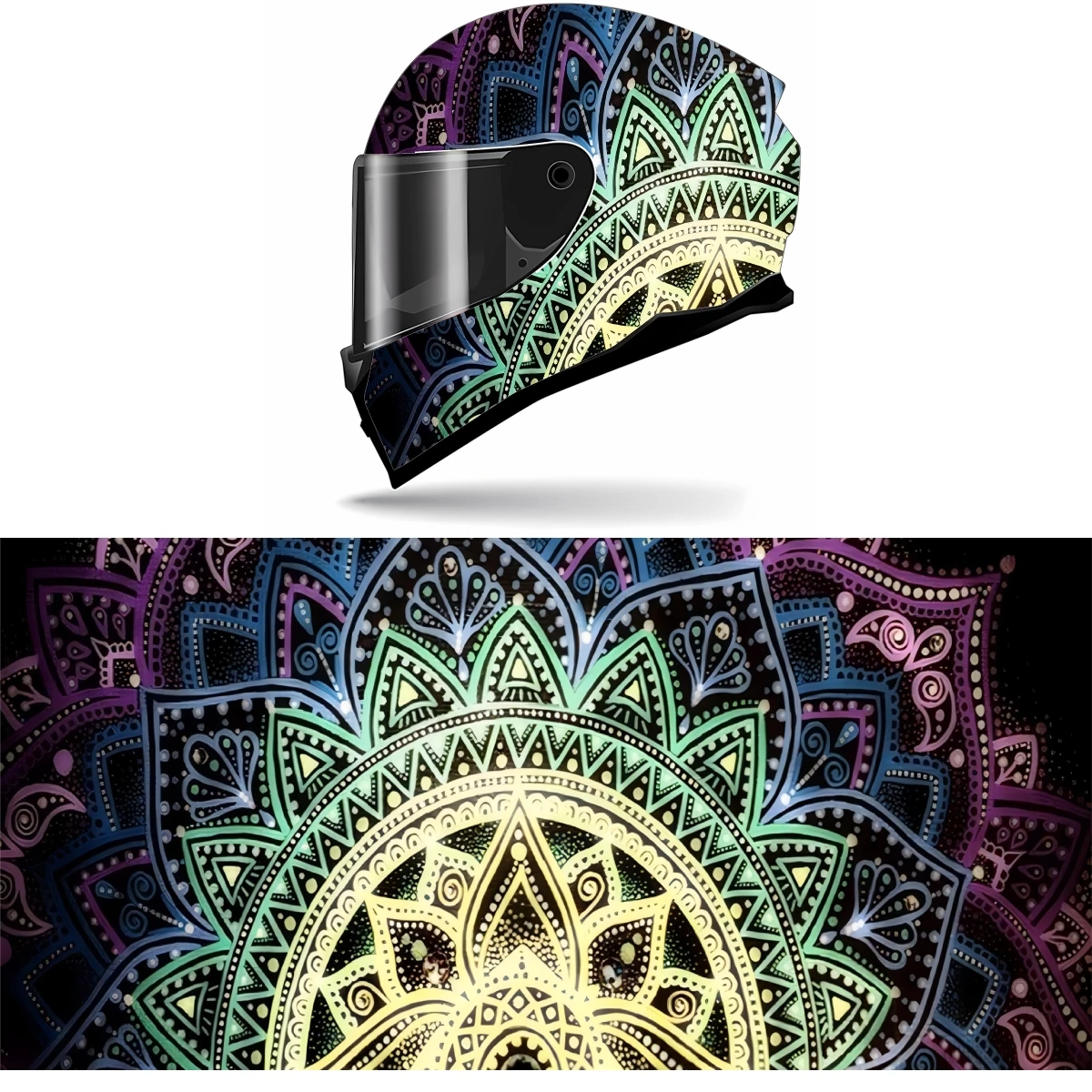 Mandala Boho Helmet Stickers Self Adhesive Racing Motorcycle Custom Helmet Wrap Decals and Vinyl Decal Stickers
Mandala Boho Helmet Stickers Self Adhesive Racing Motorcycle Custom Helmet Wrap Decals and Vinyl Decal Stickers