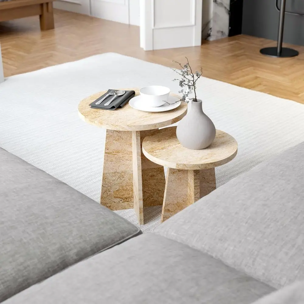 Round Nesting Coffee Table Set of 2: Small Side Tables for Living Room
Round Nesting Coffee Table Set of 2: Small Side Tables for Living Room