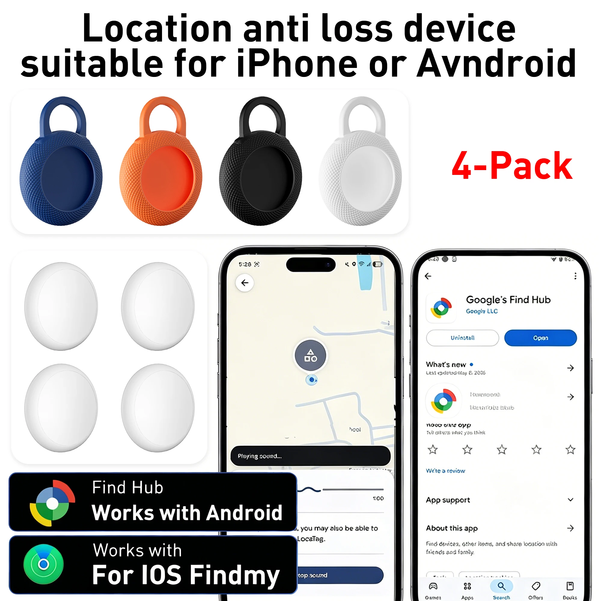 1/2/4-Pack Dual-System GPS Trackers — Smart Location Tags for Android & iOS, Compatible with IOS Find My and Google Find Hub
1/2/4-Pack Dual-System GPS Trackers — Smart Location Tags for Android & iOS, Compatible with IOS Find My and Google Find Hub