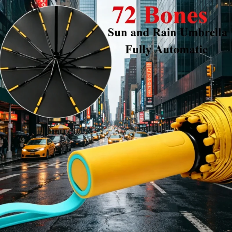 72 Bones Windproof Automatic Folding Umbrella Reinforced Large Rainproof Sun Protection Umbrella for Men Women
72 Bones Windproof Automatic Folding Umbrella Reinforced Large Rainproof Sun Protection Umbrella for Men Women