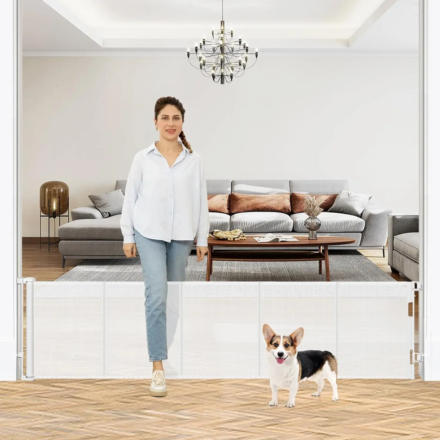 24 Inch Tall x 110 Inch Wide Retractable Dog Gate, Step Over Pet Gate for Stairs Doorways Indoor Outdoor White
24 Inch Tall x 110 Inch Wide Retractable Dog Gate, Step Over Pet Gate for Stairs Doorways Indoor Outdoor White