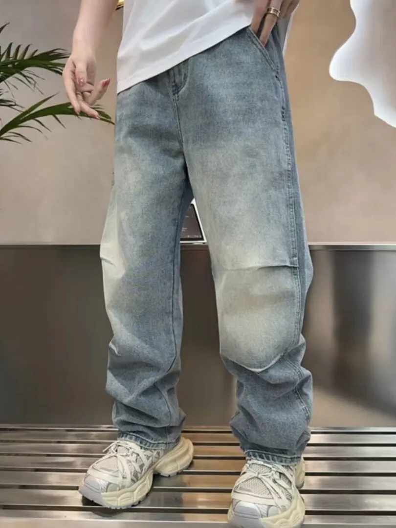 Retro American Washed Pleated Design Men's Jeans Casual Straight Leg Cotton Polyester Blend Spring New Style Versatile Wide L...
Retro American Washed Pleated Design Men's Jeans Casual Straight Leg Cotton Polyester Blend Spring New Style Versatile Wide L...