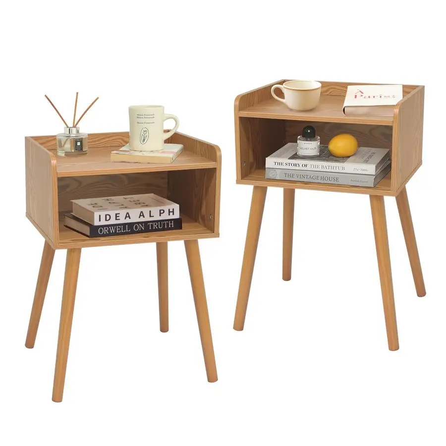 Nightstands Set of 2, Mid Century Modern Side Table Bedroom with Storage, Small End Bedside Table Set of 2 with Solid Wood Legs
Nightstands Set of 2, Mid Century Modern Side Table Bedroom with Storage, Small End Bedside Table Set of 2 with Solid Wood Legs