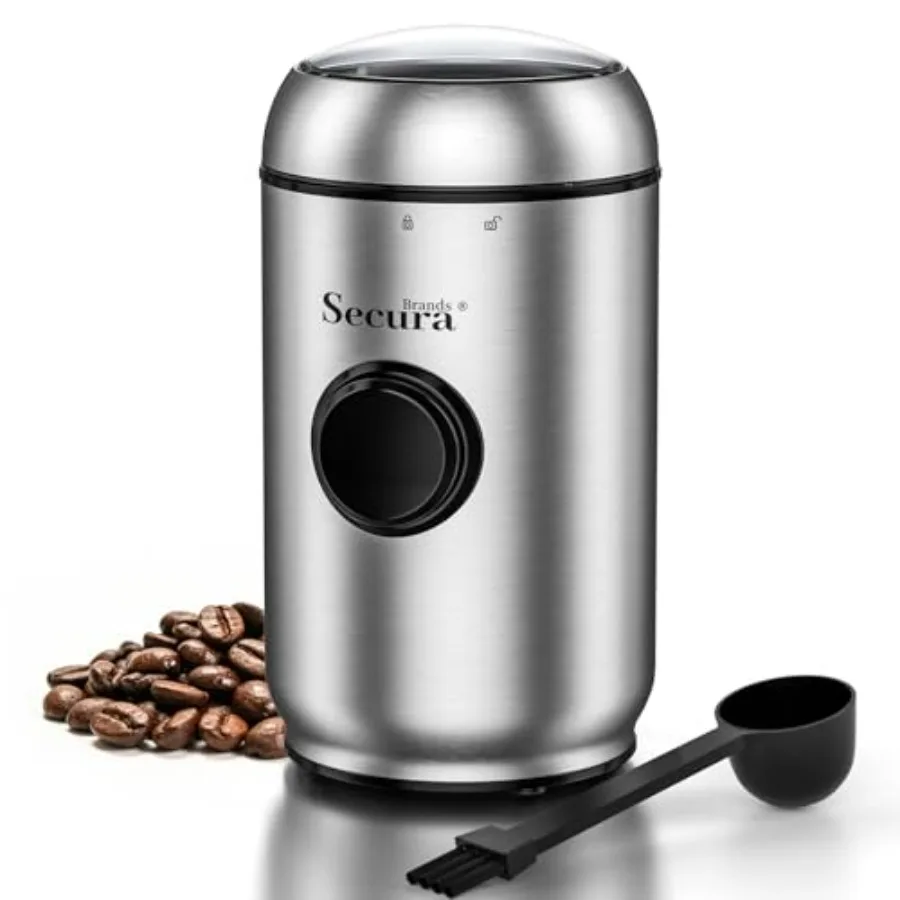 Electric Quiet Coffee Grinder, One-Touch Pulse Control Stainless Steel Coffee Grinder for Beans and Spices and Herbs, Silver
Electric Quiet Coffee Grinder, One-Touch Pulse Control Stainless Steel Coffee Grinder for Beans and Spices and Herbs, Silver
