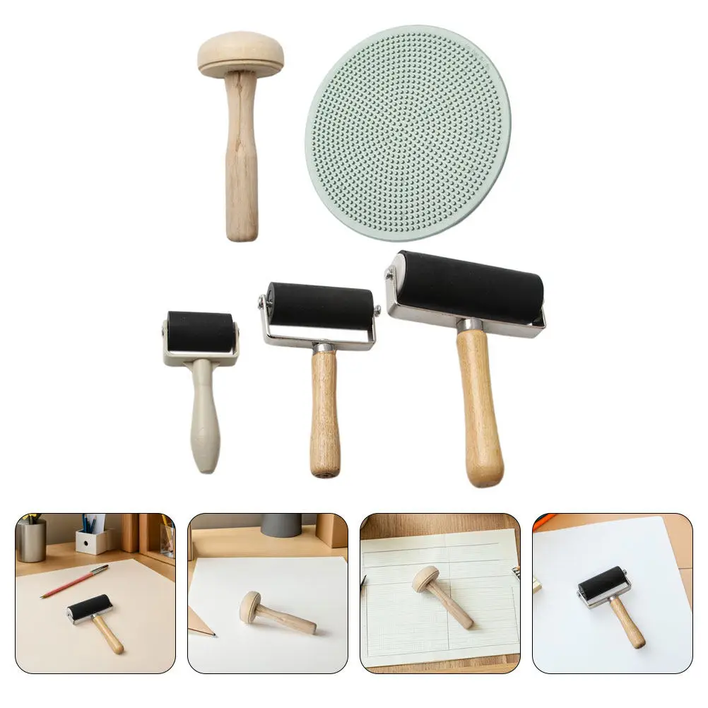 5Pcs Wooden Mushroom Roller Rubber Ink Roller Printmaking Tool Set for Block Printing DIY Art Craft Stamping Projects
5Pcs Wooden Mushroom Roller Rubber Ink Roller Printmaking Tool Set for Block Printing DIY Art Craft Stamping Projects