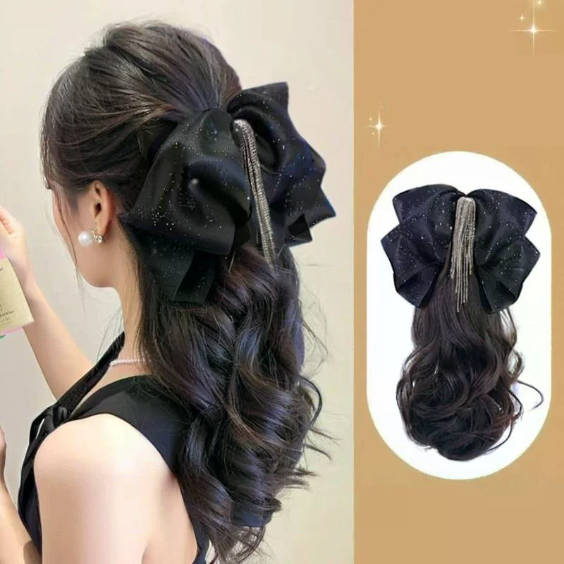 Tassel Bow Wig Ponytail Claw Clip Temperament Slightly Curly Hair Natural Heat-resistant Hair Accessories
Tassel Bow Wig Ponytail Claw Clip Temperament Slightly Curly Hair Natural Heat-resistant Hair Accessories