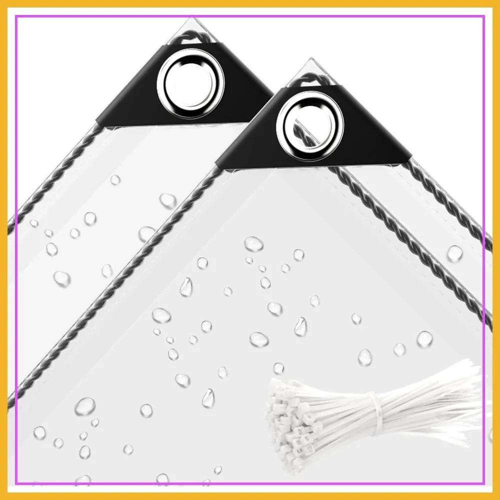 6x13ft Clear Waterproof Tarp, Heavy Duty Tear Resistant PVC Cover with Grommets & Cable Tie for Camping, Greenhouse, Patio
6x13ft Clear Waterproof Tarp, Heavy Duty Tear Resistant PVC Cover with Grommets & Cable Tie for Camping, Greenhouse, Patio