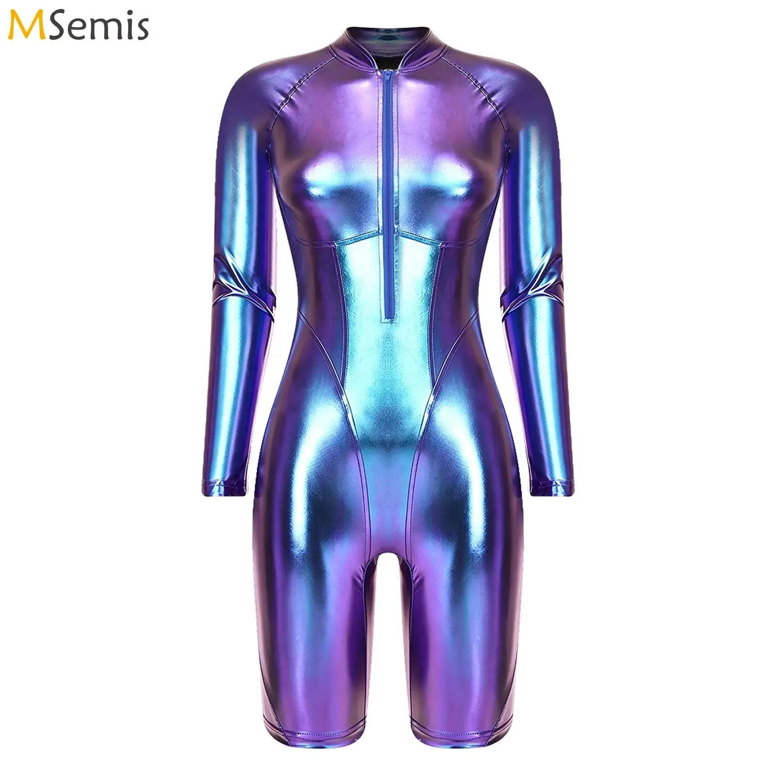 Womens Long Sleeve One Piece Swimsuit Half Zip Stand Collar Skinny Gymnastics Jumpsuit Long Sleeve Short Bottoms Bodysuit
Womens Long Sleeve One Piece Swimsuit Half Zip Stand Collar Skinny Gymnastics Jumpsuit Long Sleeve Short Bottoms Bodysuit