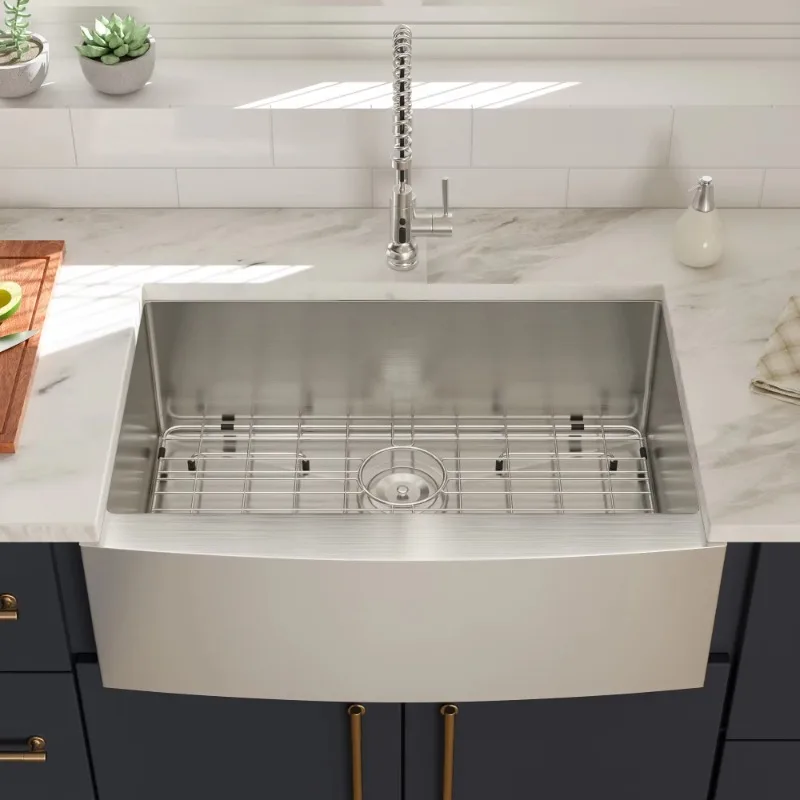 30 Inch Single Bowl Apron Front Nano PVD Handmade 304 Stainless Steel Kitchen Sink
30 Inch Single Bowl Apron Front Nano PVD Handmade 304 Stainless Steel Kitchen Sink