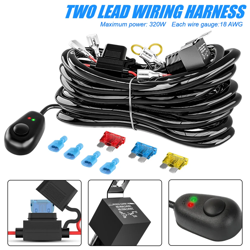 LED Light Bar 3M Wiring Harness Kit Universal 18AWG LED Wiring Harness Waterproof For Auto UTV ATV Offroad Boat 120inch 12V
LED Light Bar 3M Wiring Harness Kit Universal 18AWG LED Wiring Harness Waterproof For Auto UTV ATV Offroad Boat 120inch 12V