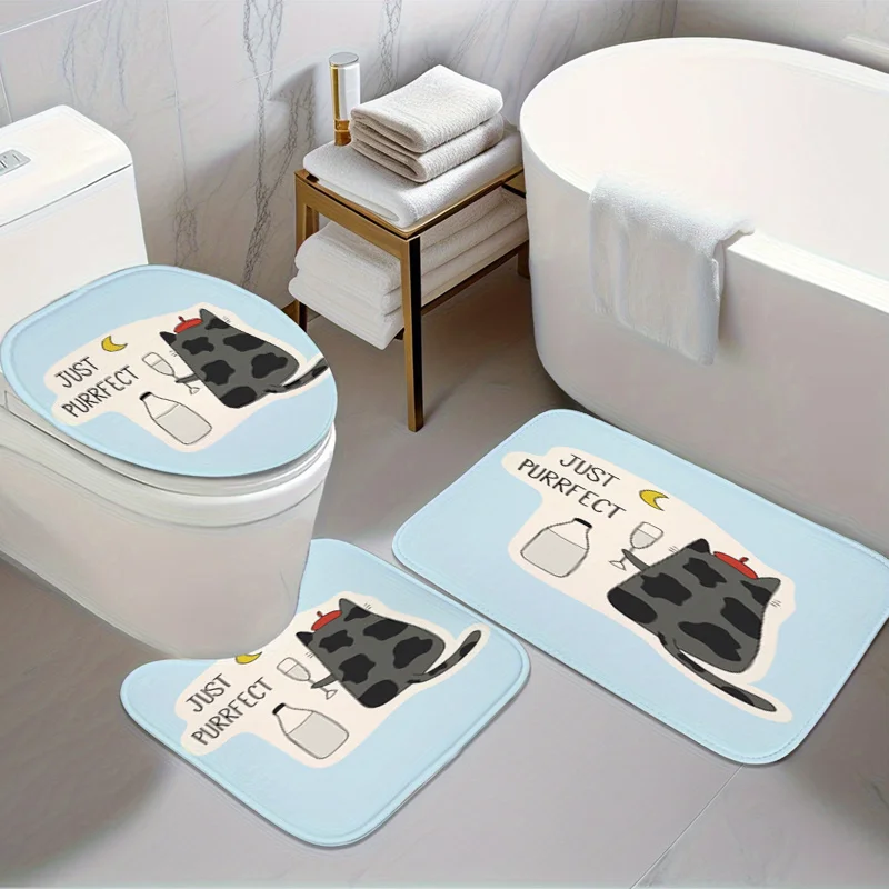 Light Blue Cat 3pc Bath Set – Black & Gray Patterned Cats, Flannel Toilet Cover, U Mat & Floor Rug, Soft Non-Slip Decor
Light Blue Cat 3pc Bath Set – Black & Gray Patterned Cats, Flannel Toilet Cover, U Mat & Floor Rug, Soft Non-Slip Decor