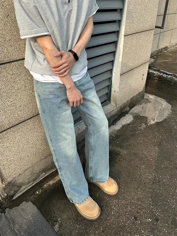 Waed Blue Men's Straight Leg Jeans CleanFit American High Street Micro Flare Long Pants Wide Leg Jeans Youth Trendy
Waed Blue Men's Straight Leg Jeans CleanFit American High Street Micro Flare Long Pants Wide Leg Jeans Youth Trendy
