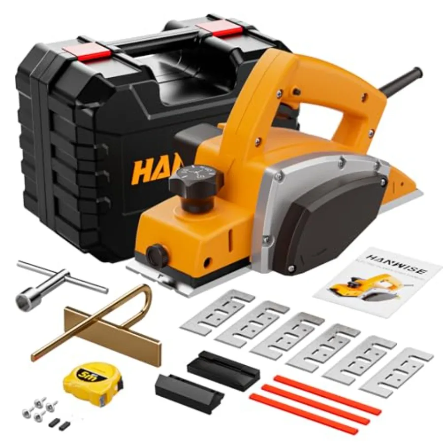 16000RPM Electric hand planer, 500W 3-1/4 Inch Electric wood planer with 82mm Blades and Depth Adjustment, 110V Power Wood Plan
16000RPM Electric hand planer, 500W 3-1/4 Inch Electric wood planer with 82mm Blades and Depth Adjustment, 110V Power Wood Plan