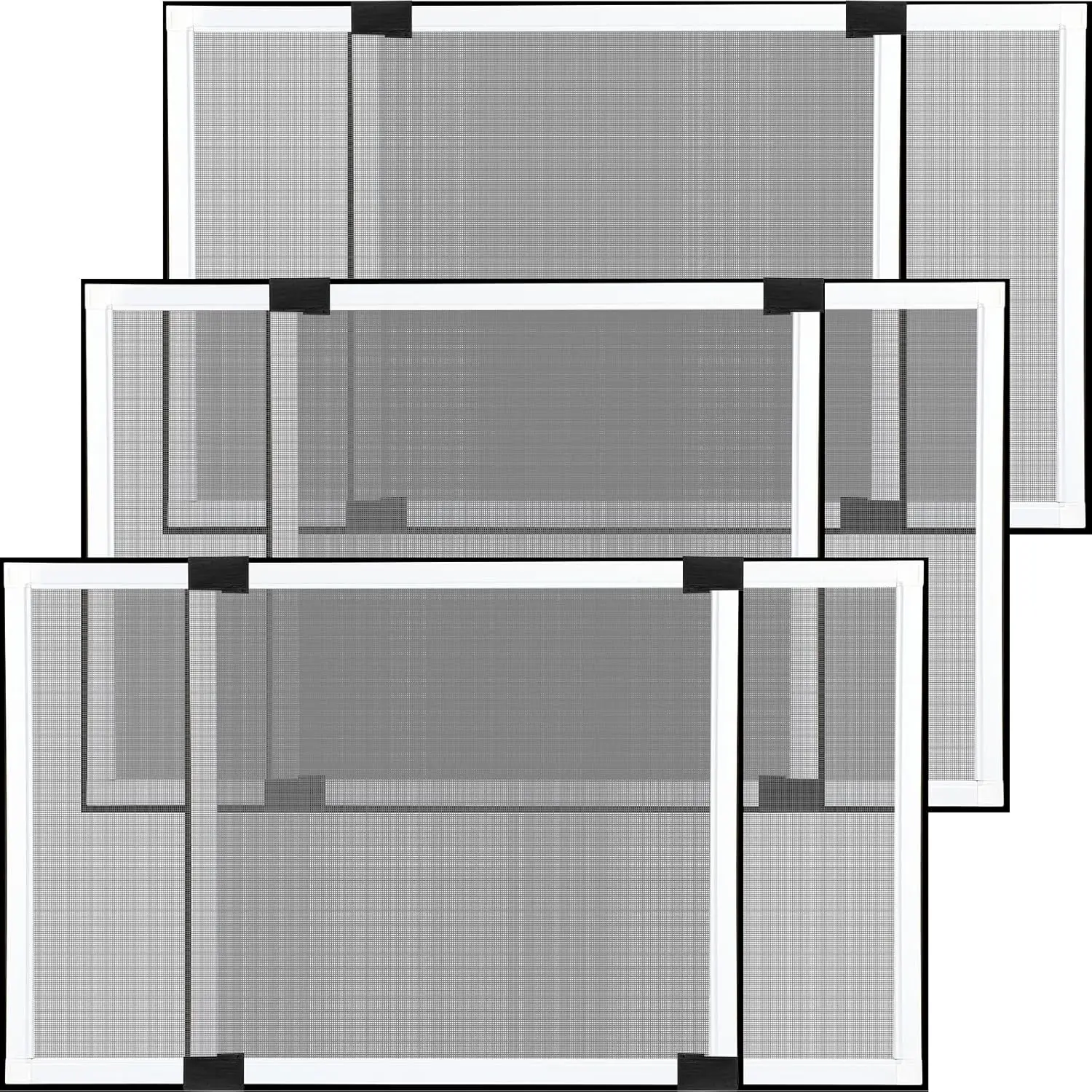 3-Piece Expandable Window Screens, Adjustable 21.7"H x 28-52"W, Aluminum Frame White for Horizontal Slide Windows
3-Piece Expandable Window Screens, Adjustable 21.7"H x 28-52"W, Aluminum Frame White for Horizontal Slide Windows
