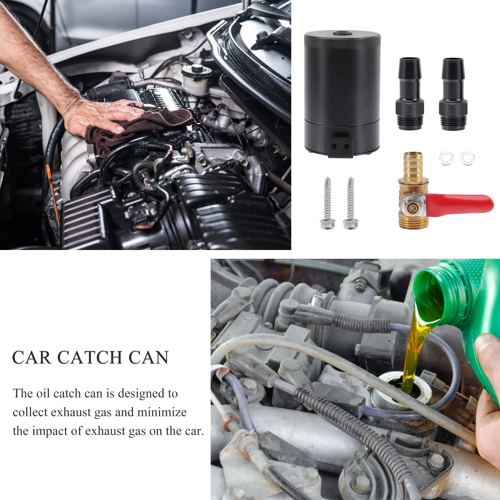 Oil Catch Can Metal Fuel Line Valve Durable Oil Reservoir Tank For Car Engine Intake Manifold Protection
Oil Catch Can Metal Fuel Line Valve Durable Oil Reservoir Tank For Car Engine Intake Manifold Protection