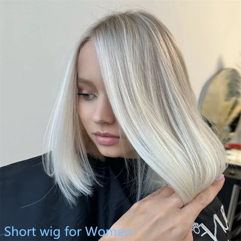 Ash Blonde Highlight White Icy Synthetic Lace Front Short Bob Wigs 13x4 Colored Straight Glueless Wig Blond Wig For Women Lady
Ash Blonde Highlight White Icy Synthetic Lace Front Short Bob Wigs 13x4 Colored Straight Glueless Wig Blond Wig For Women Lady