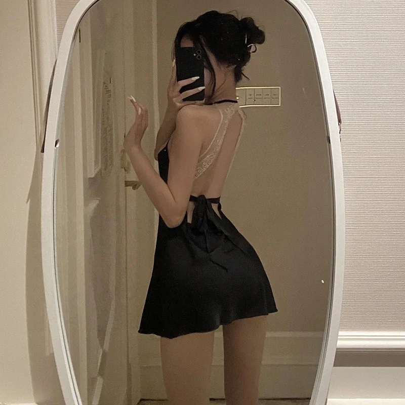 New Summer Sexy WOMENGAGA Women's Summer Hot Ice Silk Sling Sleeping Mini Dress Elegant Thin Korean Style Backless Sexy
New Summer Sexy WOMENGAGA Women's Summer Hot Ice Silk Sling Sleeping Mini Dress Elegant Thin Korean Style Backless Sexy