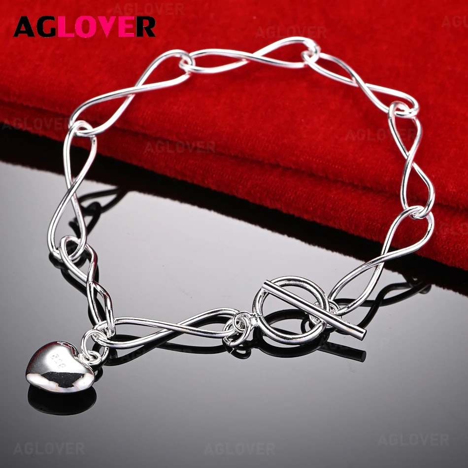AGLOVER 925 Sterling Silver 8-shaped Lock Chain Pendant Love Bracelet Women Charm Fashion Holiday Gift Jewelry
AGLOVER 925 Sterling Silver 8-shaped Lock Chain Pendant Love Bracelet Women Charm Fashion Holiday Gift Jewelry