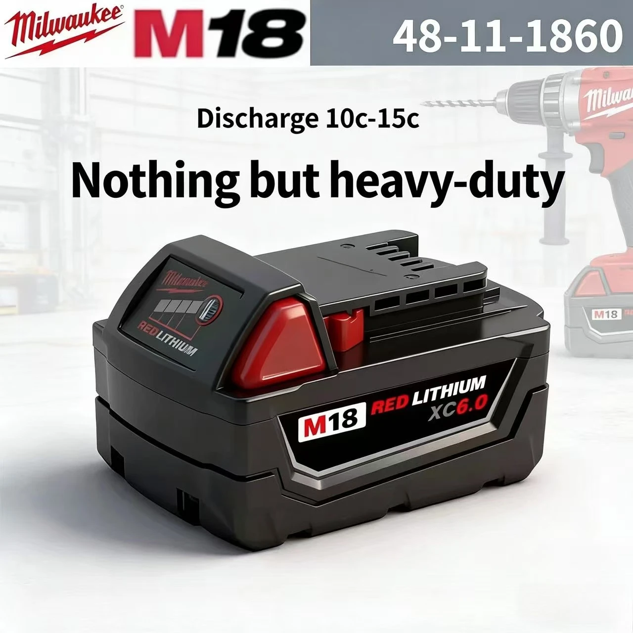 For Milwaukee M18 Battery 18V Rechargeable Lithium Battery Charger For Milwaukee 48-11-1815 48-11-1850 Tool Batteries
For Milwaukee M18 Battery 18V Rechargeable Lithium Battery Charger For Milwaukee 48-11-1815 48-11-1850 Tool Batteries