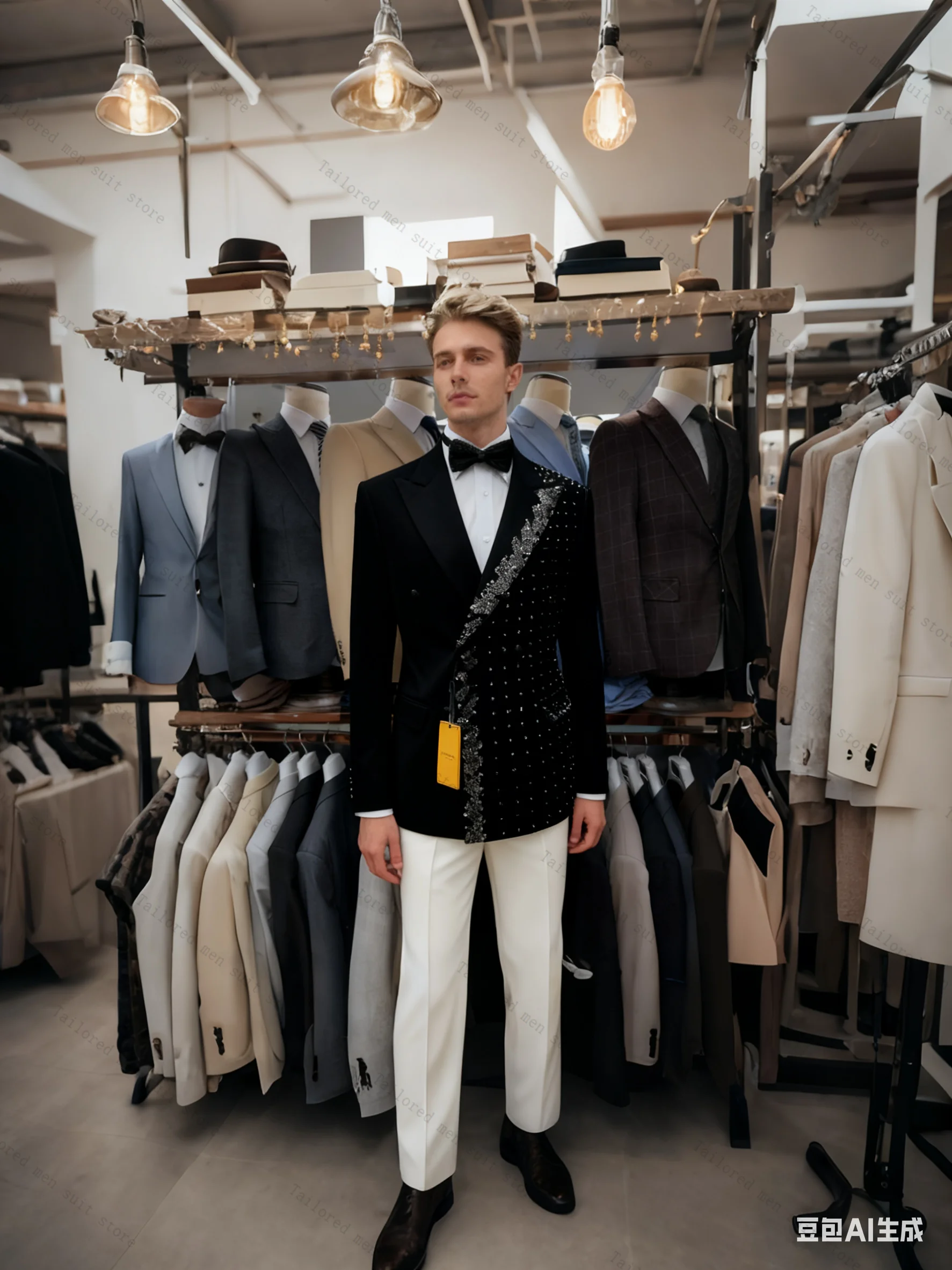 Black Crystals Men Suits Set 2 Pieces Blazer+Pants Trousers Groom Wedding Tuxedos Jacket Formal Office Cotton Customized Coat
Black Crystals Men Suits Set 2 Pieces Blazer+Pants Trousers Groom Wedding Tuxedos Jacket Formal Office Cotton Customized Coat