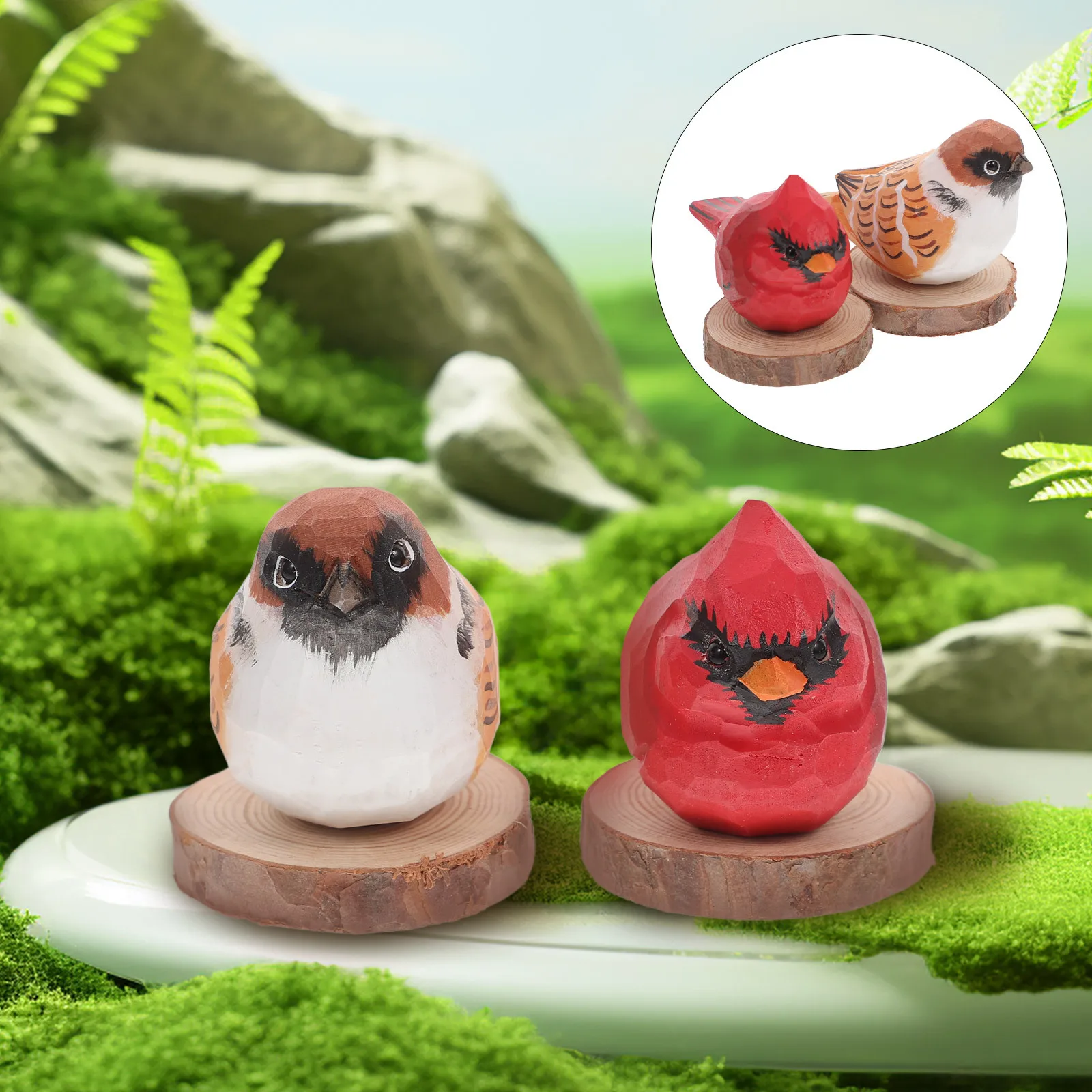 2Pcs Wooden Bird Figurines Hand Carved Red Cardinal Sculpted Statues Home Decor Small Bird Figurines Sparrow Statue
2Pcs Wooden Bird Figurines Hand Carved Red Cardinal Sculpted Statues Home Decor Small Bird Figurines Sparrow Statue
