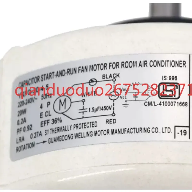 Suitable for Midea air conditioner on-hook indoor motor RPG20E YKFG-20-4-5 20W
Suitable for Midea air conditioner on-hook indoor motor RPG20E YKFG-20-4-5 20W