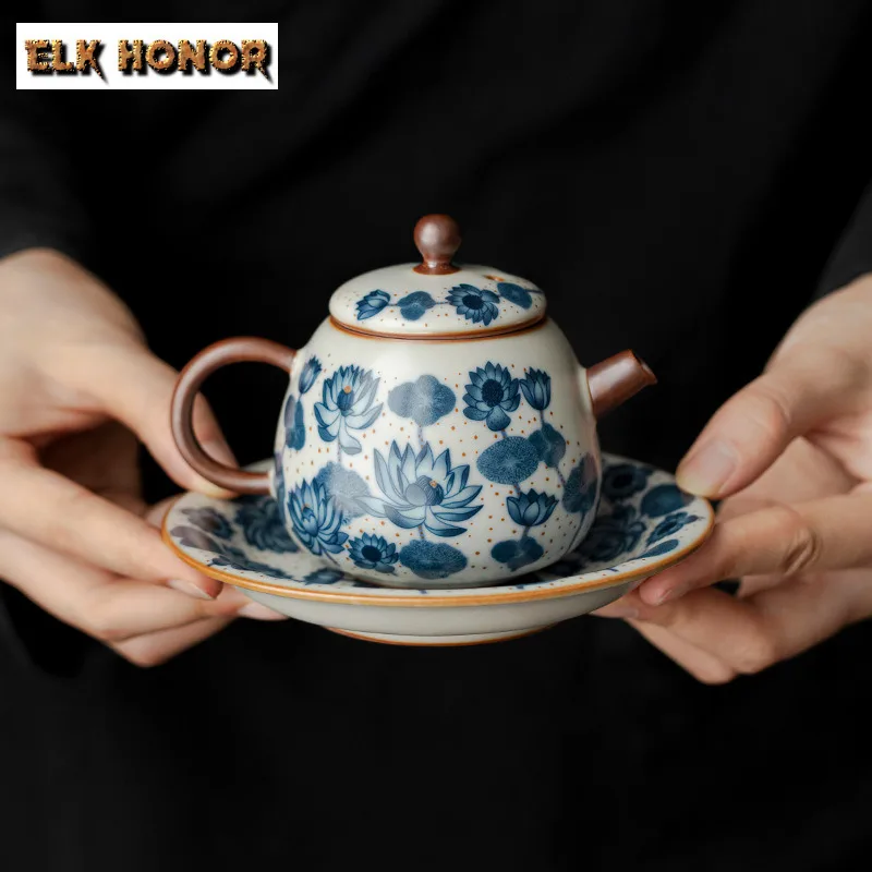 165ml Antique Ru Kiln Porcelain Teapot Retro Lotus Flower Pattern Pot Tea Making Kettle With Filter Drinkware Supplies Ornaments
165ml Antique Ru Kiln Porcelain Teapot Retro Lotus Flower Pattern Pot Tea Making Kettle With Filter Drinkware Supplies Ornaments