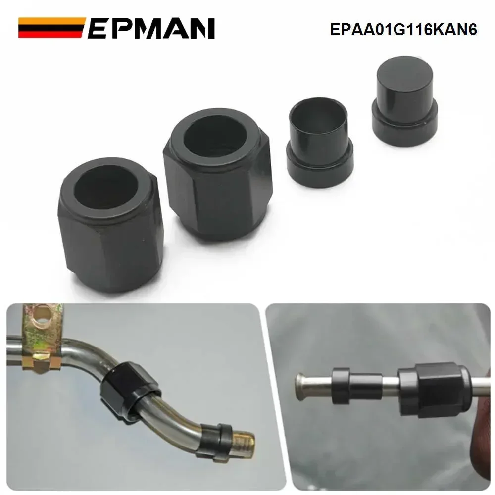 EPMAN Aluminum 6 AN Female To 3/8" OD Tubing Hardline Tube Nut and Sleeve EPAA01G116KAN6
EPMAN Aluminum 6 AN Female To 3/8" OD Tubing Hardline Tube Nut and Sleeve EPAA01G116KAN6