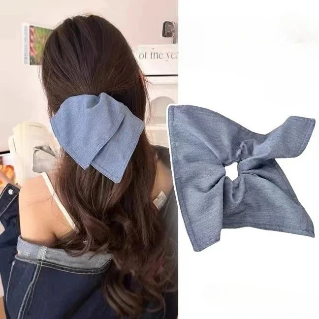 Simple wind hair band, solid color denim fabric square towel hair rope, lazy wind hair rope
Simple wind hair band, solid color denim fabric square towel hair rope, lazy wind hair rope