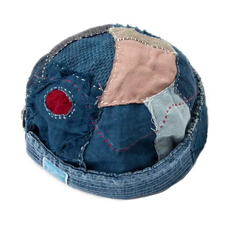 New Arrival Blue Dyed Vintage Handmade Fabric Covered Japanese Rolled Edges Embroidered Denim Hat Melon Skin Cap
New Arrival Blue Dyed Vintage Handmade Fabric Covered Japanese Rolled Edges Embroidered Denim Hat Melon Skin Cap