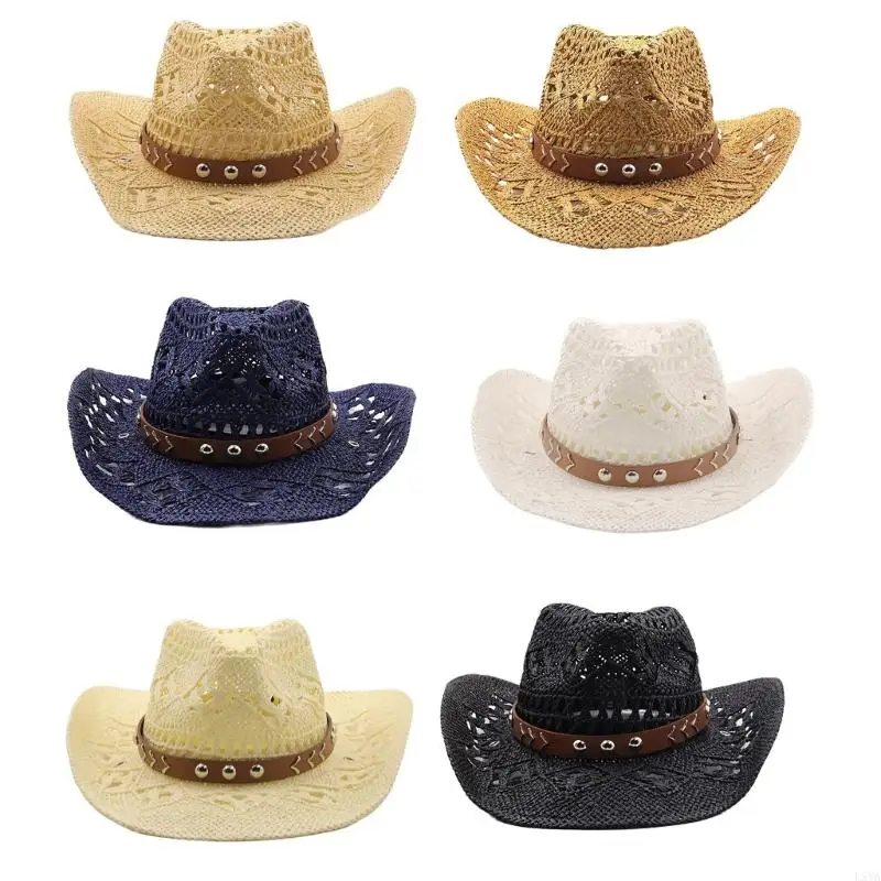 L5YA Cowboy Hat Straw Hat Summer Panama Hat Adornment for Wedding Party Braided Crystal Club Cowboy Hat
L5YA Cowboy Hat Straw Hat Summer Panama Hat Adornment for Wedding Party Braided Crystal Club Cowboy Hat