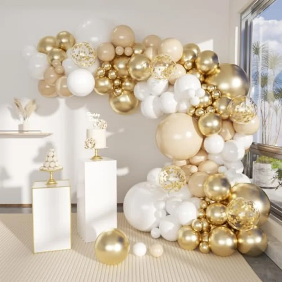 140 Pack Gold Apricot White Balloons Garland Arch Kit for Birthday Shower Graduation Wedding Halloween Christmas Party Decorati
140 Pack Gold Apricot White Balloons Garland Arch Kit for Birthday Shower Graduation Wedding Halloween Christmas Party Decorati