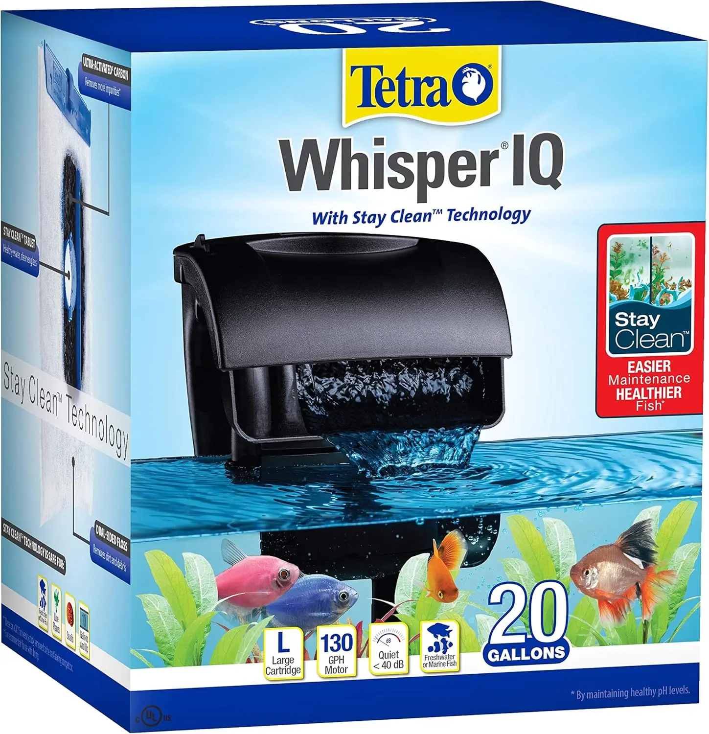 Фильтр Whisper IQ Power для аквариумов объемом 20 галлонов, производительность 130 галлонов в час с технологией Stay Clean
Фильтр Whisper IQ Power для аквариумов объемом 20 галлонов, производительность 130 галлонов в час с технологией Stay Clean