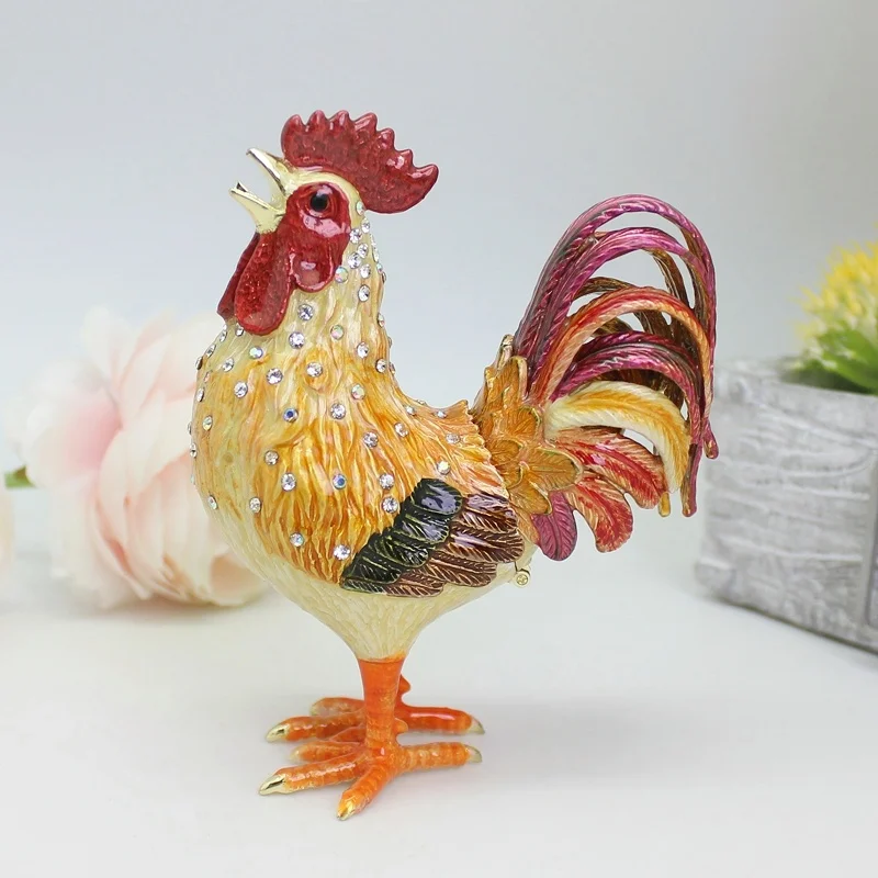 SHINNYGIFTS Enamel Hinged Rooster Trinket Box Classic Animal Jewelry box for Ring Necklace Organizer Hand Painted Figurine
SHINNYGIFTS Enamel Hinged Rooster Trinket Box Classic Animal Jewelry box for Ring Necklace Organizer Hand Painted Figurine