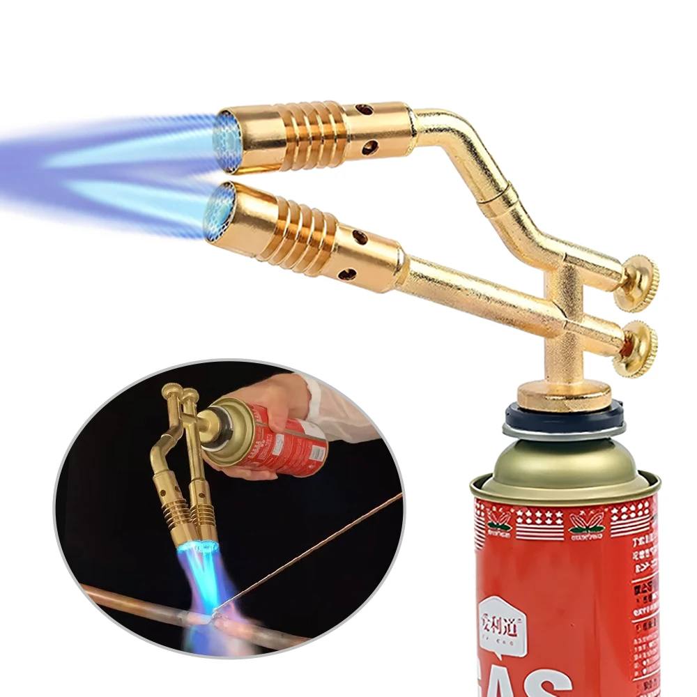 High Quality Copper Fire Gun Butane Gas Welding Torch Double Flame Jets Soldering Torch 3600° F Propane Welding Heating Burner
High Quality Copper Fire Gun Butane Gas Welding Torch Double Flame Jets Soldering Torch 3600° F Propane Welding Heating Burner