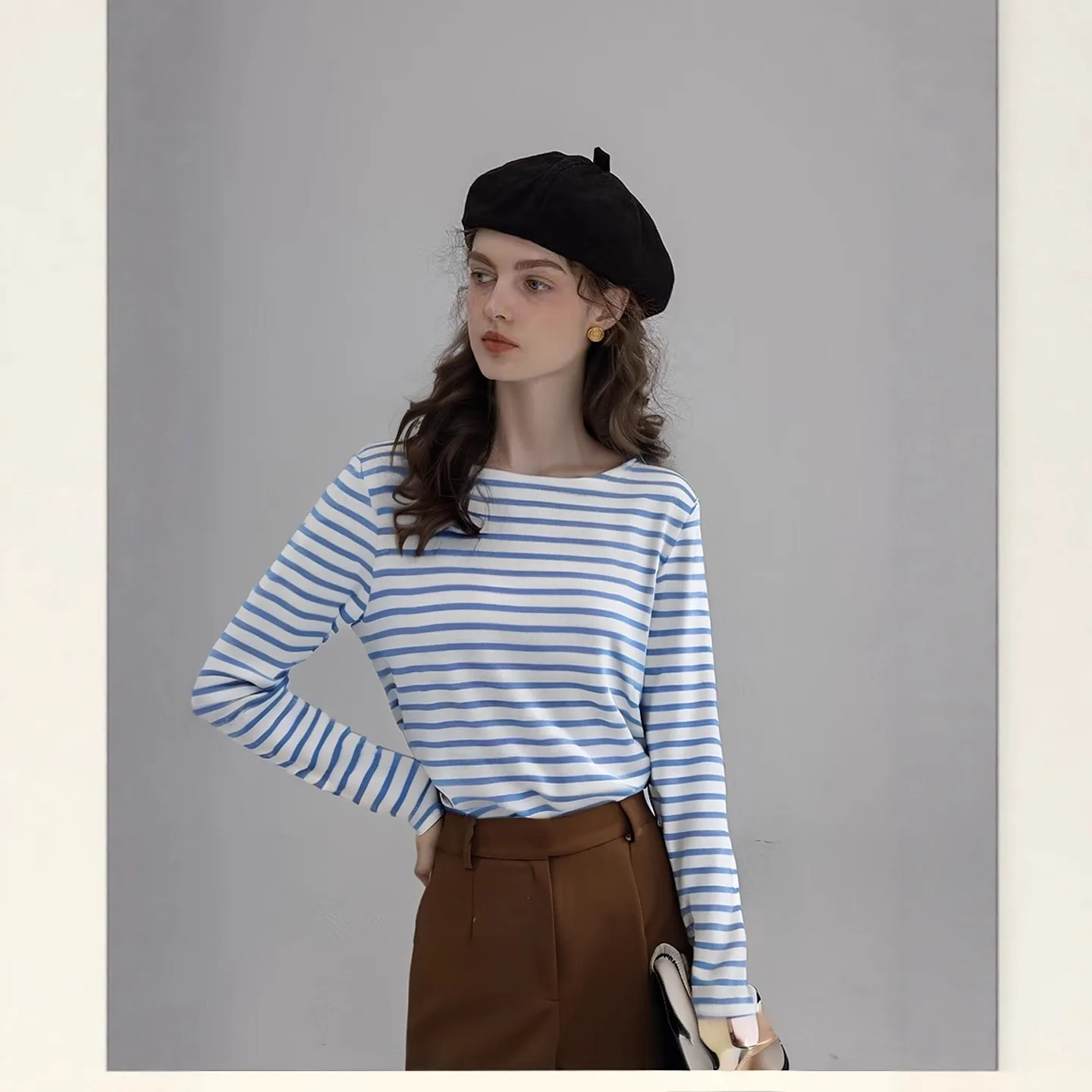 380g Pure Cotton Boat Neck Long-Sleeved T-Shirt for Women, Loose Large Size Base Shirt, Autumn and Winter Top
380g Pure Cotton Boat Neck Long-Sleeved T-Shirt for Women, Loose Large Size Base Shirt, Autumn and Winter Top