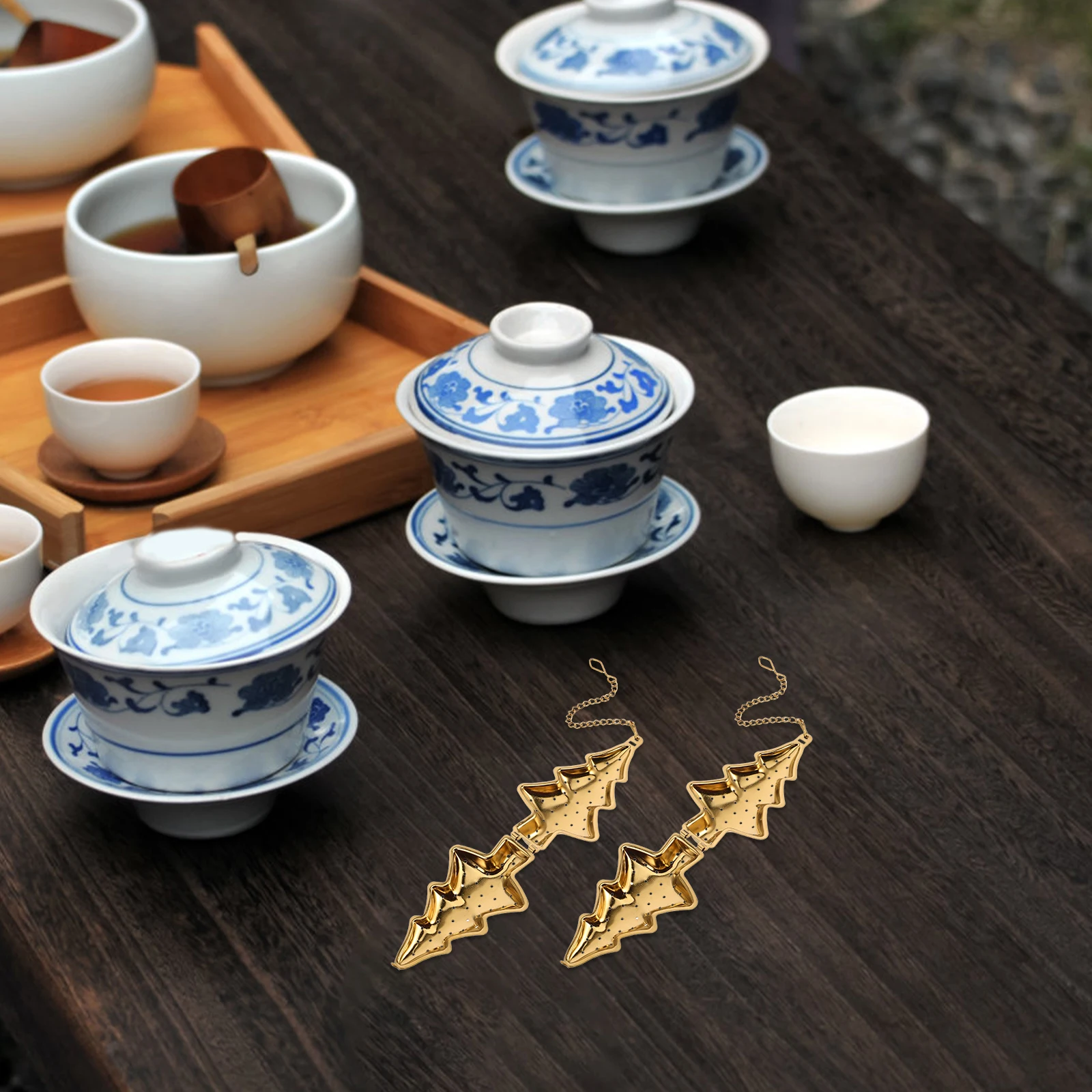 2Pcs Fine Mesh Tea Infuser Stainless Steel Christmas Tree Style Reusable Loose Leaf Tea Filter with Chain for Holiday Party
2Pcs Fine Mesh Tea Infuser Stainless Steel Christmas Tree Style Reusable Loose Leaf Tea Filter with Chain for Holiday Party