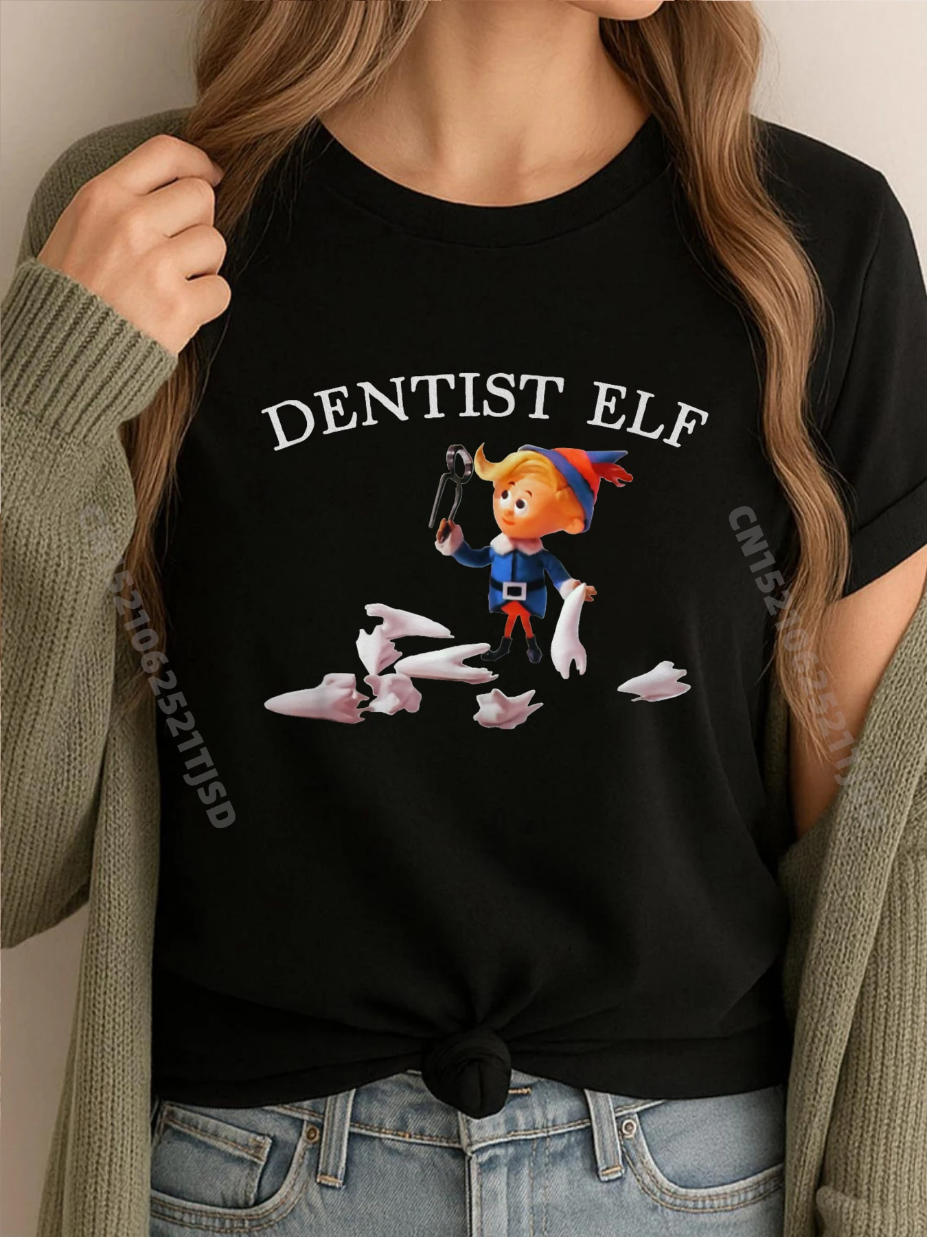Vintage Retro Christmas Dentist Elf Black Graphic Tees Couples Natural Short Sleeve Tee
Vintage Retro Christmas Dentist Elf Black Graphic Tees Couples Natural Short Sleeve Tee