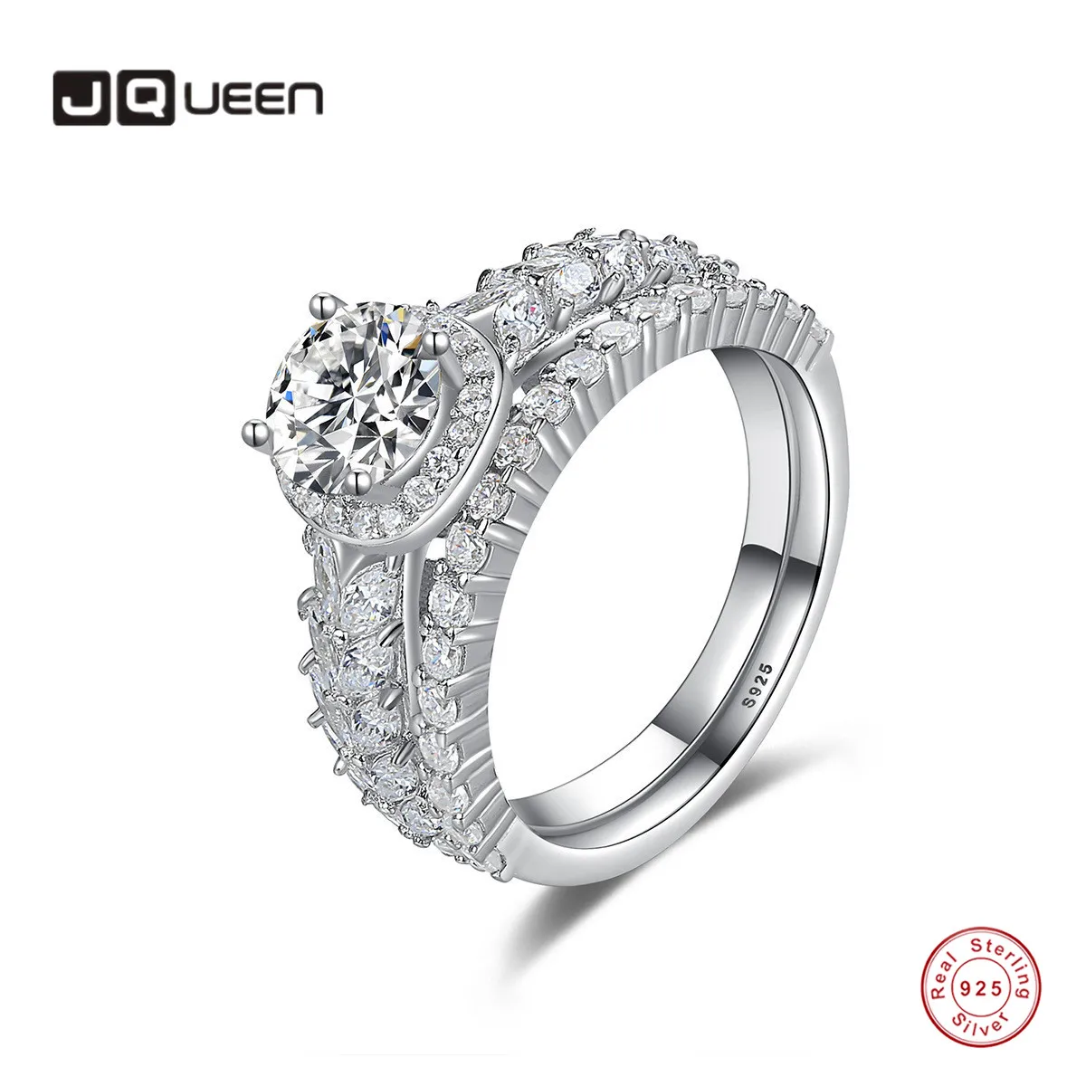 JQUEEN 925 Silver Ring Pairs Set Ring Round Zircon Women's Engagement Wedding Jewelry
JQUEEN 925 Silver Ring Pairs Set Ring Round Zircon Women's Engagement Wedding Jewelry