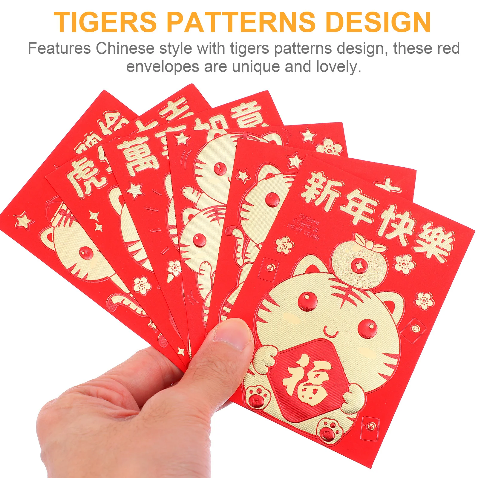 60Pcs Chinese New Year Red Envelope Tiger Year Design Small Red Packets Festival Money Gift Cash Holder for Family Friends
60Pcs Chinese New Year Red Envelope Tiger Year Design Small Red Packets Festival Money Gift Cash Holder for Family Friends