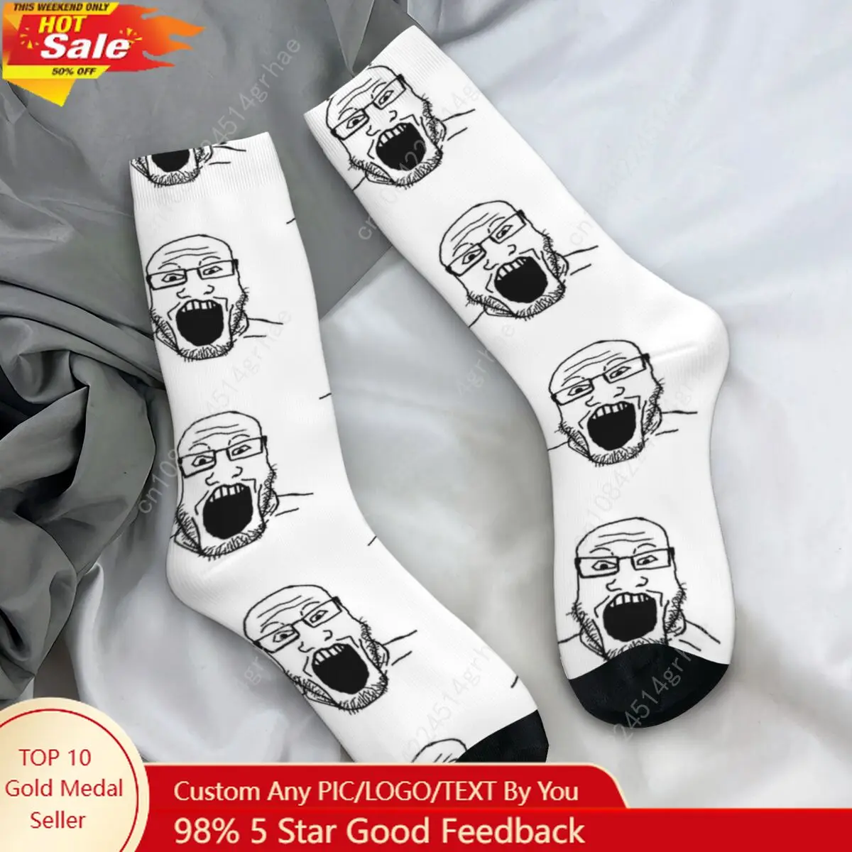 Smiling Wholesome Wojak Soyjak Stockings Funny Meme Graphic Elegant Socks Spring Anti Slip Socks Men Climbing Medium Soft Socks
Smiling Wholesome Wojak Soyjak Stockings Funny Meme Graphic Elegant Socks Spring Anti Slip Socks Men Climbing Medium Soft Socks