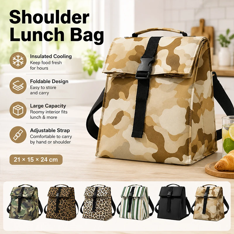 Camouflage Lunch Bag Large Capacity Thermal Insulated Bag Portable Work Commuter Shoulder Tote Box Bag for Men Women
Camouflage Lunch Bag Large Capacity Thermal Insulated Bag Portable Work Commuter Shoulder Tote Box Bag for Men Women