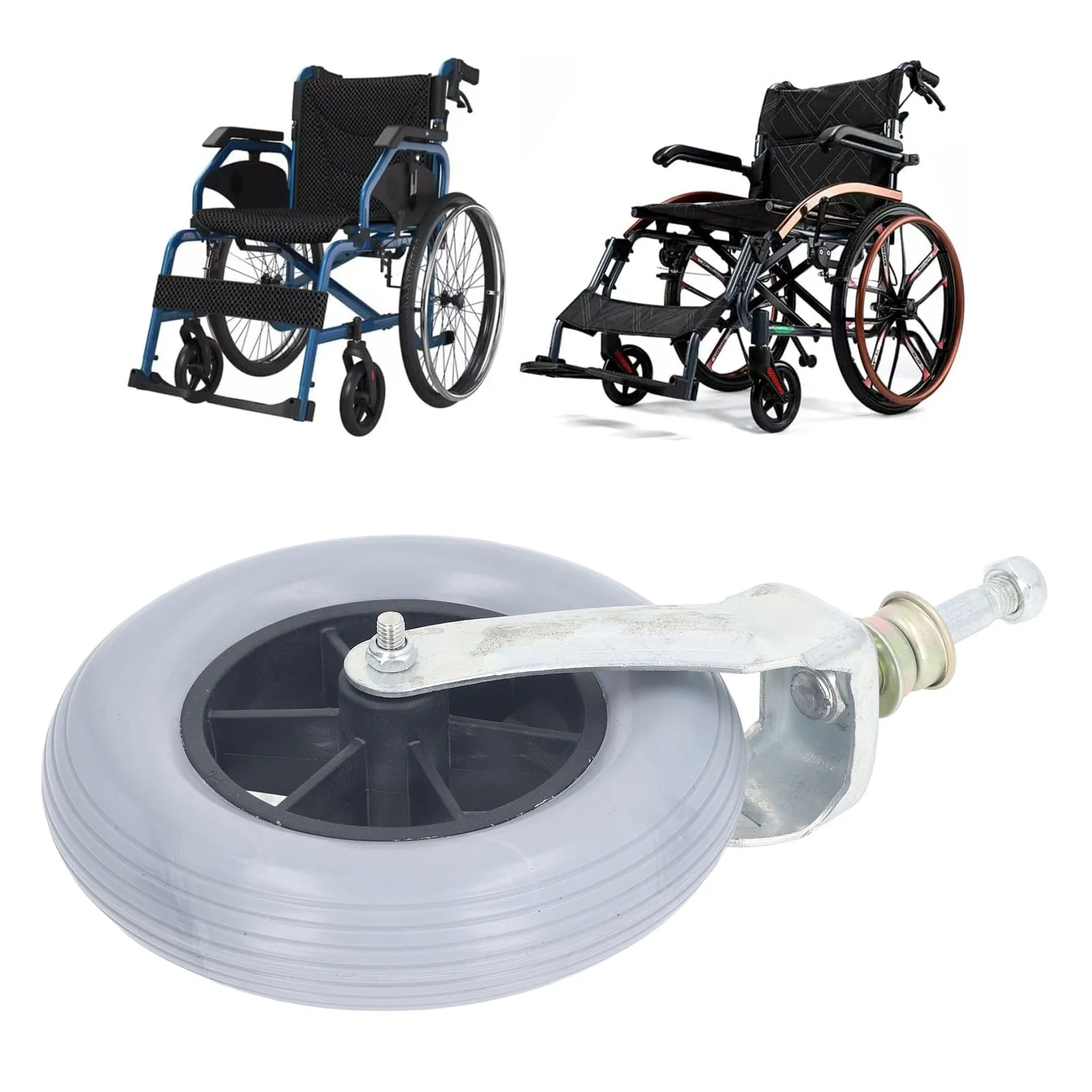 Wheelchair Wheel Grey 8 Inch Thickened Univrsal Solid PU Wheelchair Caster Replacement
Wheelchair Wheel Grey 8 Inch Thickened Univrsal Solid PU Wheelchair Caster Replacement