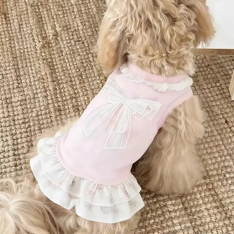 Spring Summer Pet Dress, Cute Pink Bowknot Dog Clothes, Thin Breathable Puppy Kitten Gown for Schnauzer
Spring Summer Pet Dress, Cute Pink Bowknot Dog Clothes, Thin Breathable Puppy Kitten Gown for Schnauzer