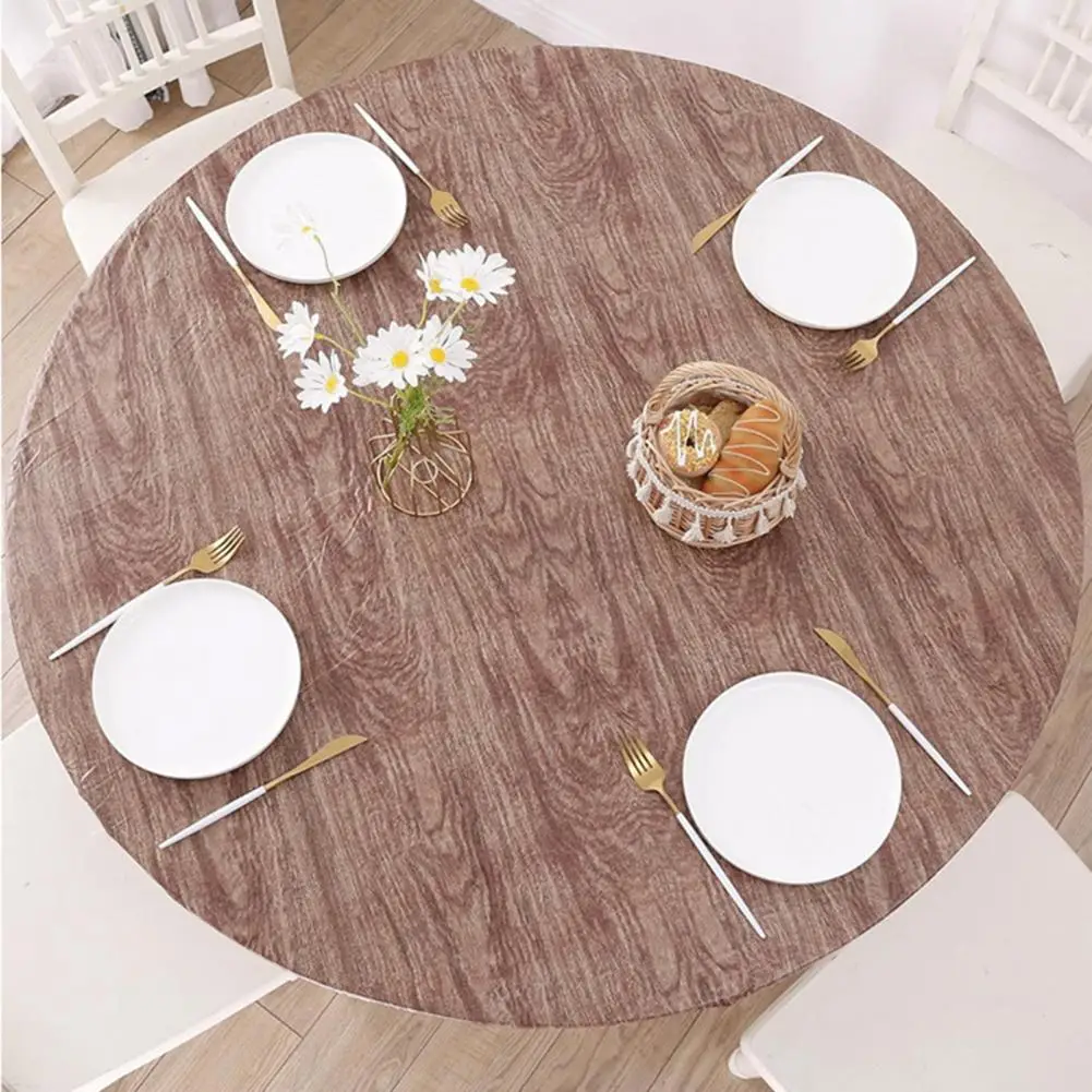 Fitted Round Table Cover Waterproof Oil Proof Tablecloth with Elastic Edges Wood Grain Pattern Table Protector Home Decoration
Fitted Round Table Cover Waterproof Oil Proof Tablecloth with Elastic Edges Wood Grain Pattern Table Protector Home Decoration