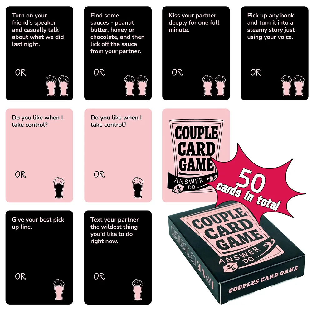 50-Card Couples Conversation Game (8.9×6.4 cm) — Romantic Date Night Challenge Cards — Portable Emotional Board Game Set
50-Card Couples Conversation Game (8.9×6.4 cm) — Romantic Date Night Challenge Cards — Portable Emotional Board Game Set